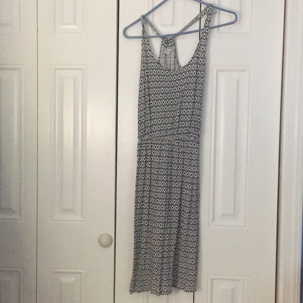 Old Navy Casual Black and White Print Dress